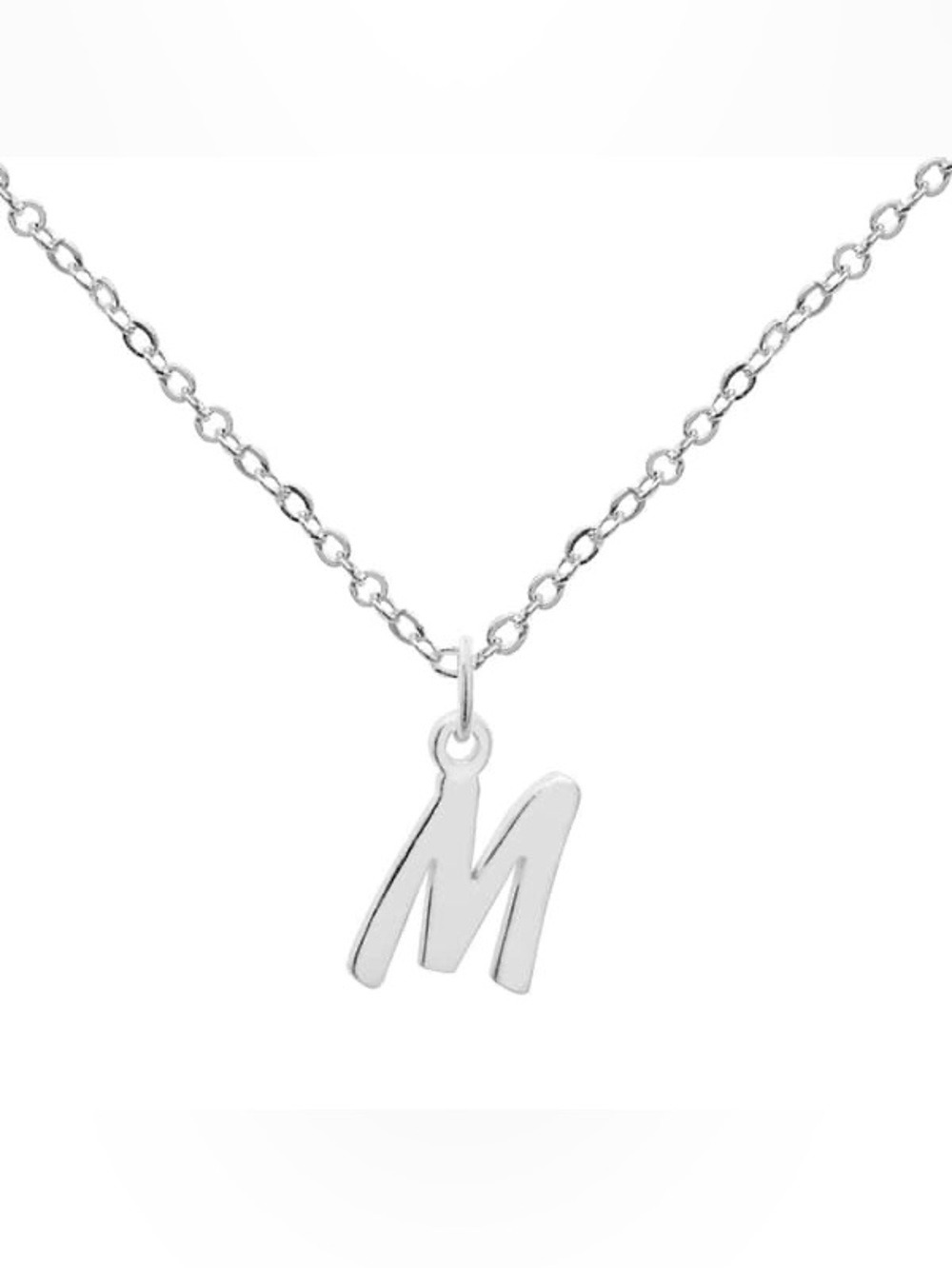Brand New With Tag Marsala 18” Sterling Silver Letter M Initial Pendant Necklace